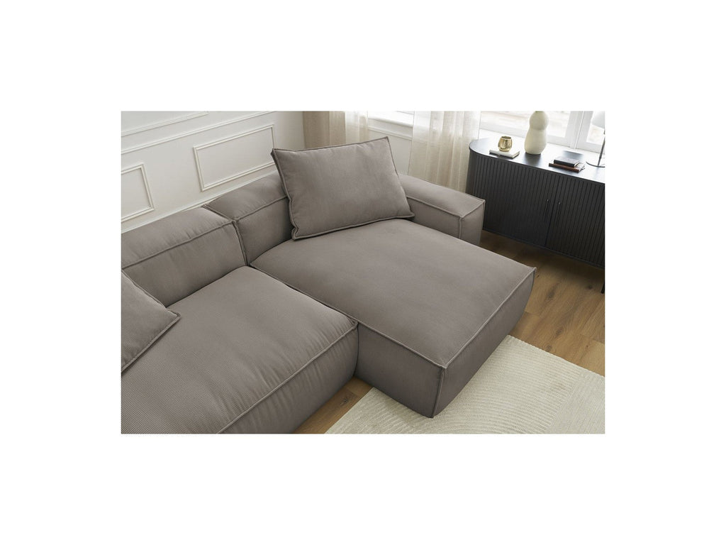 Boheme - Sofá esquinero reversible ultrasuave - Terciopelo acanalado