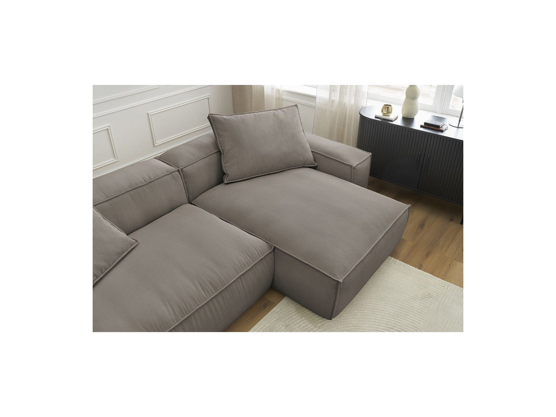 Boheme - Sofá esquinero reversible ultrasuave - Terciopelo acanalado