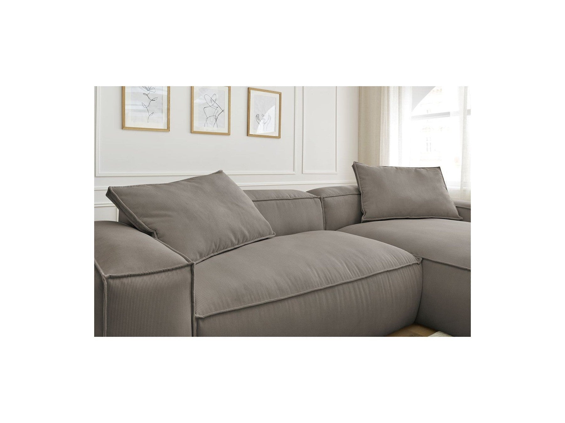 Boheme - Sofá esquinero reversible ultrasuave - Terciopelo acanalado