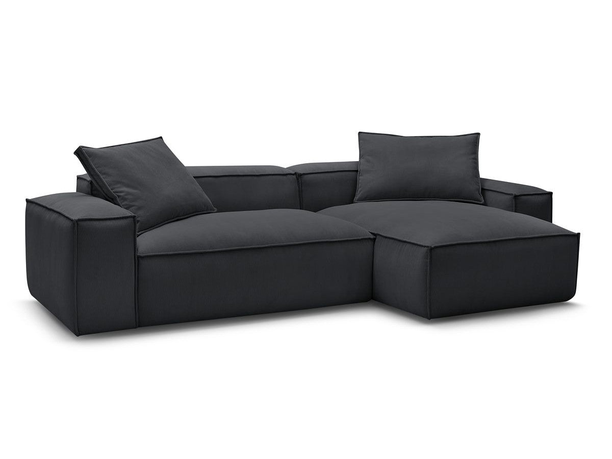 Boheme - Sofá esquinero reversible ultrasuave - Terciopelo acanalado
