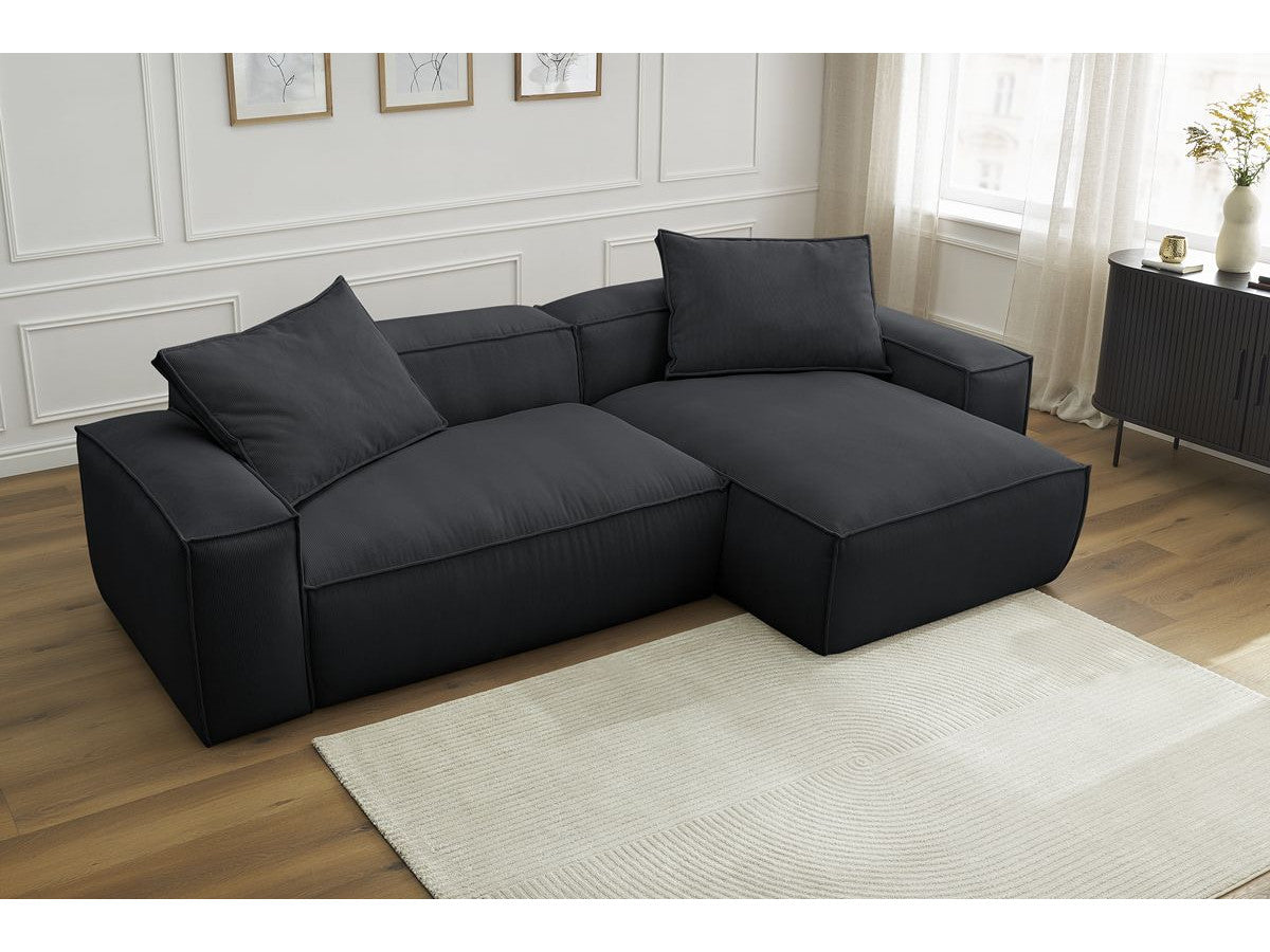 Boheme - Sofá esquinero reversible ultrasuave - Terciopelo acanalado