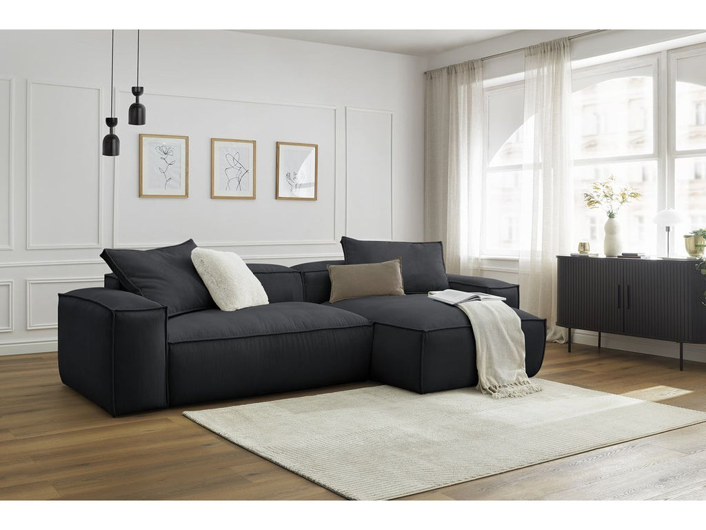 Boheme - Sofá esquinero reversible ultrasuave - Terciopelo acanalado