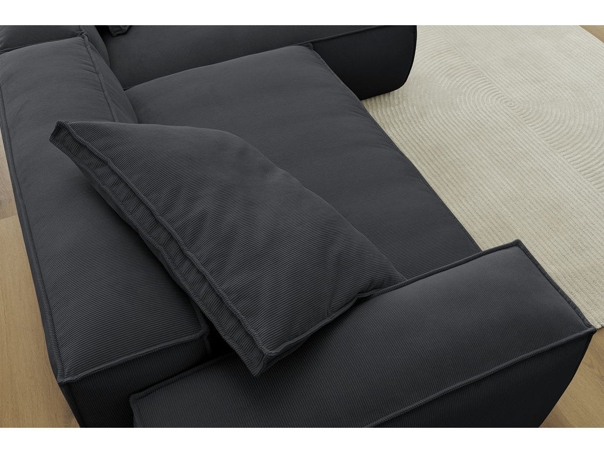 Boheme - Sofá esquinero reversible ultrasuave - Terciopelo acanalado