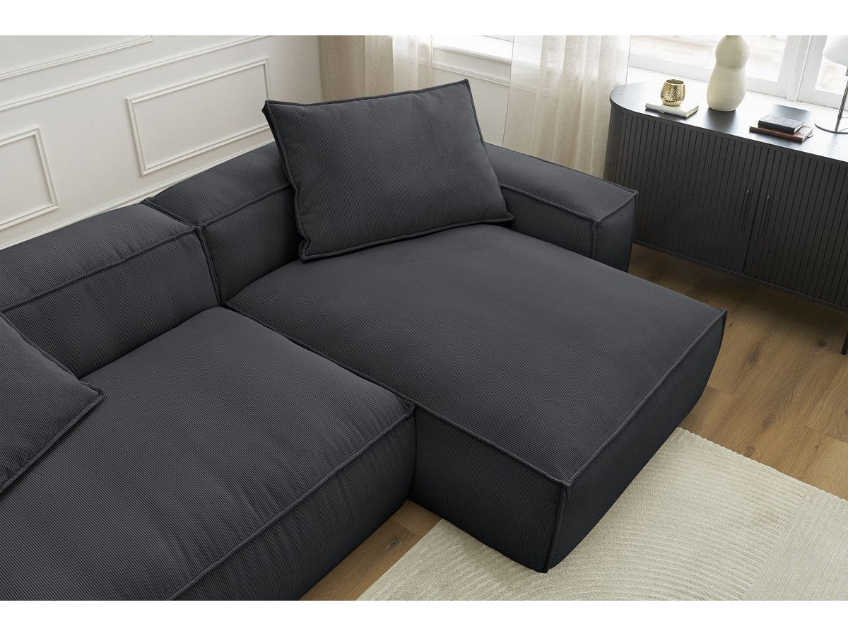 Boheme - Sofá esquinero reversible ultrasuave - Terciopelo acanalado