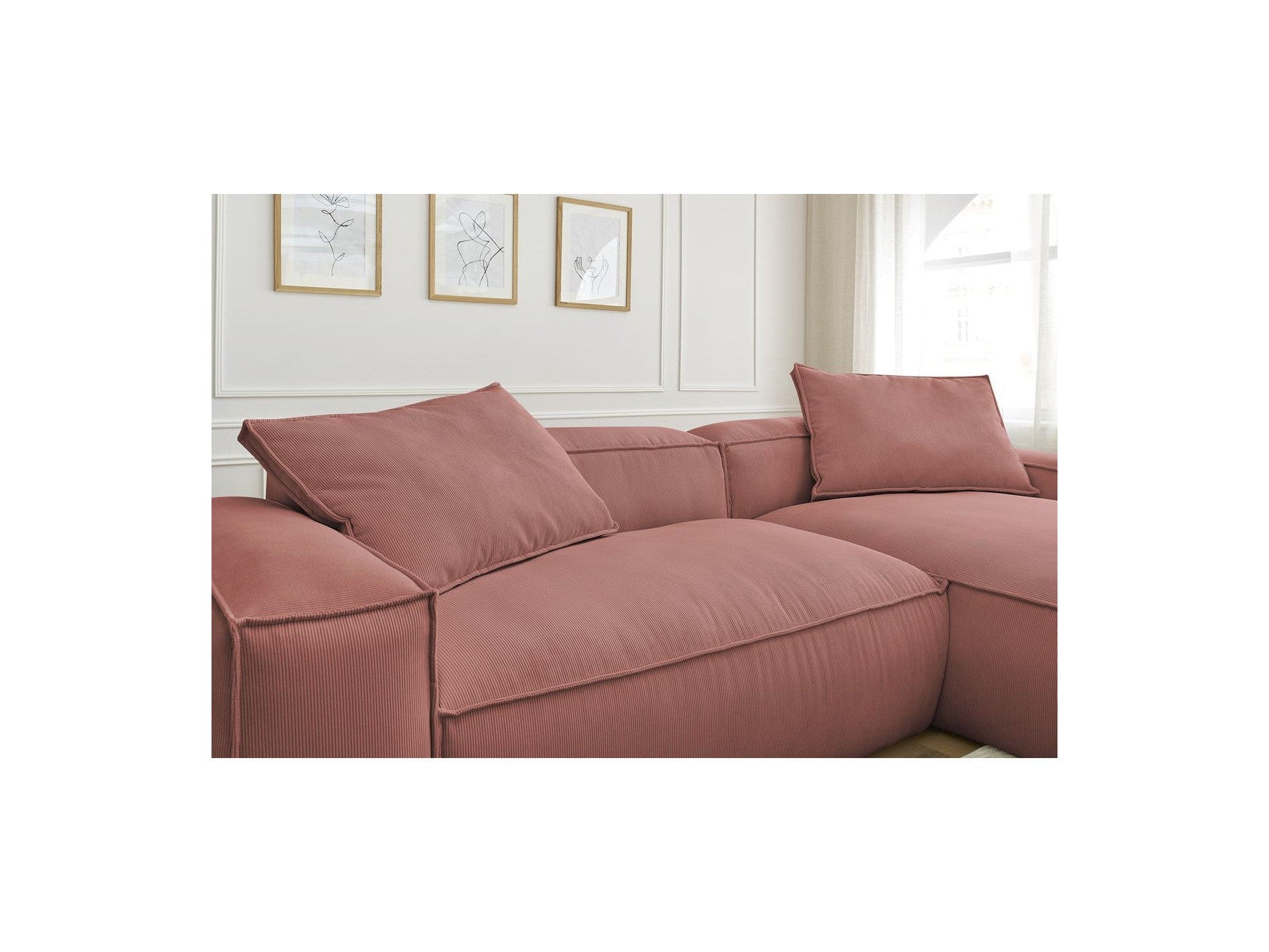 Boheme - Sofá esquinero reversible ultrasuave - Terciopelo acanalado