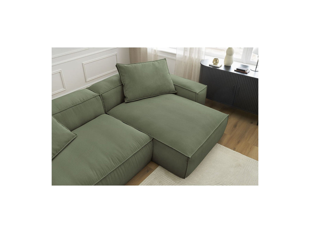 Boheme - Sofá esquinero reversible ultrasuave - Terciopelo acanalado