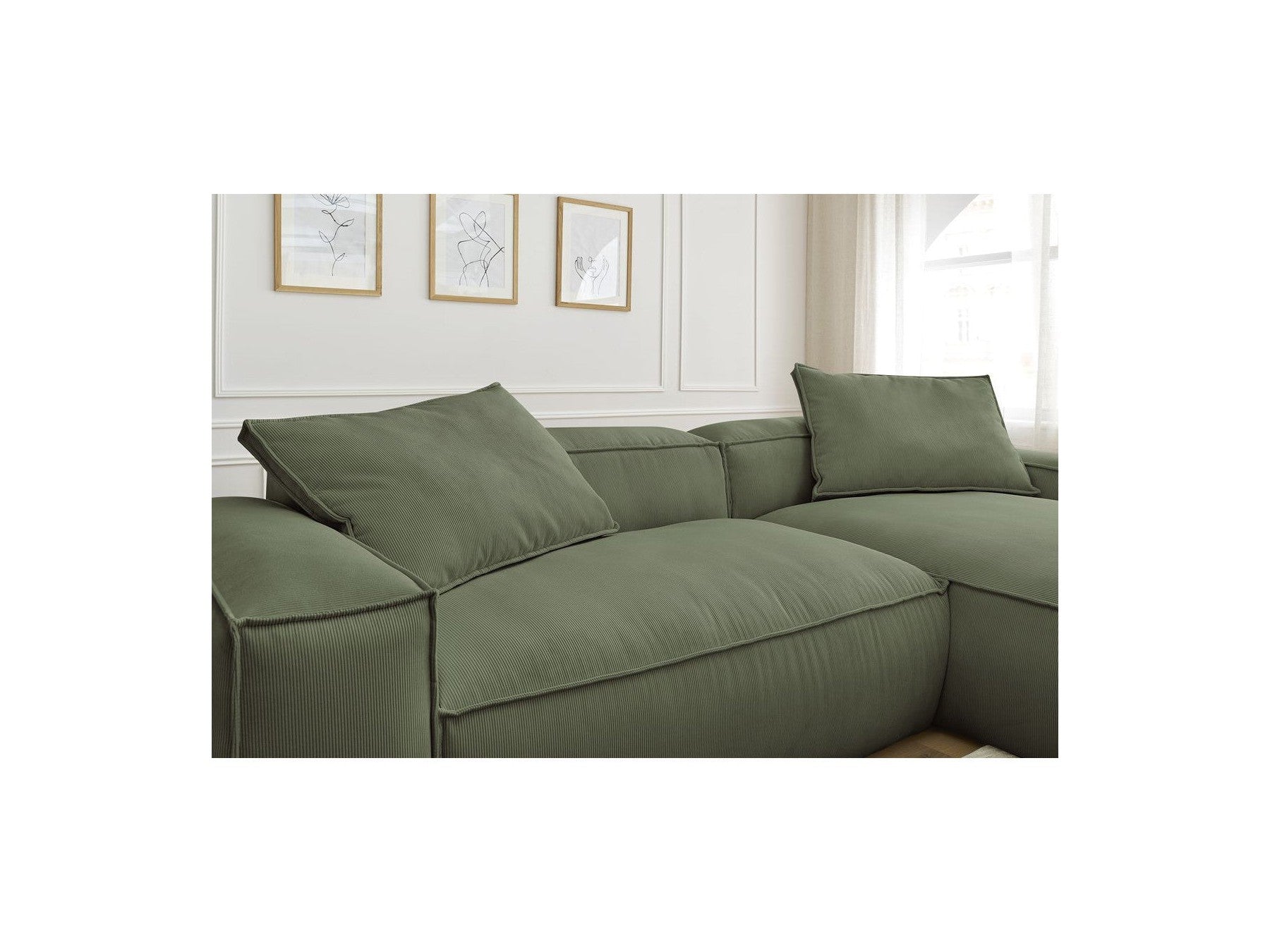 Boheme - Sofá esquinero reversible ultrasuave - Terciopelo acanalado