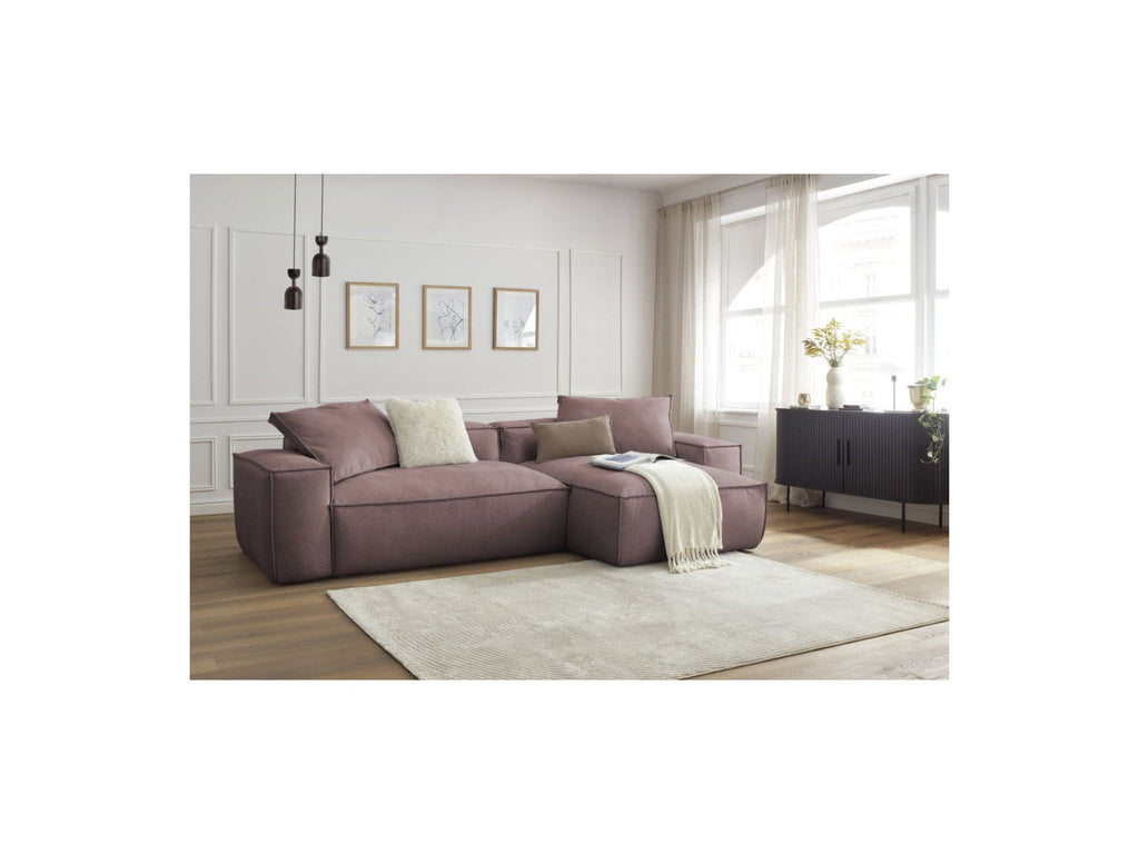 Sofá esquinero reversible Boheme de tejido jaspeado
