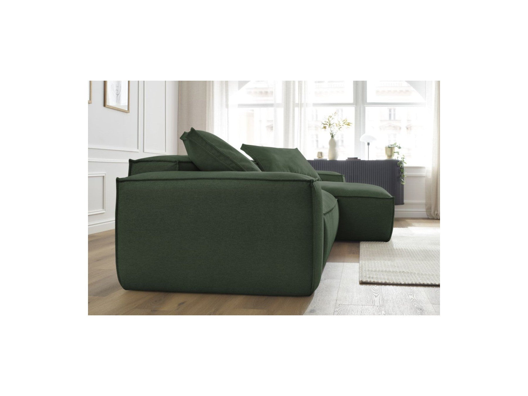 Sofá esquinero reversible Boheme de tejido jaspeado