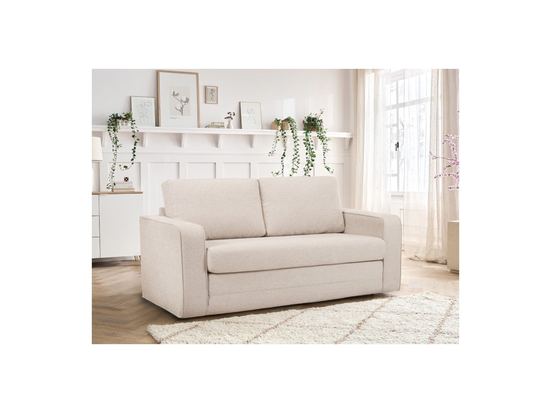 Convertible Straight Sofa Déplimousse - Come - Mottled Fabric