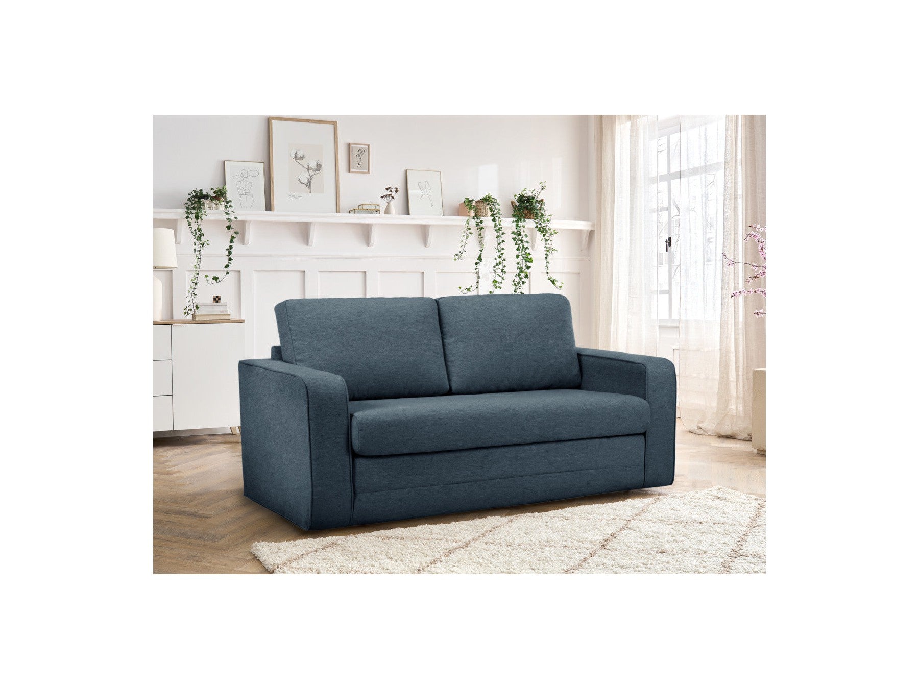 Convertible Straight Sofa Déplimousse - Come - Mottled Fabric