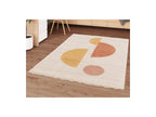 Adeline - Tapis Poils Ras - Motif Abstrait - Jaune