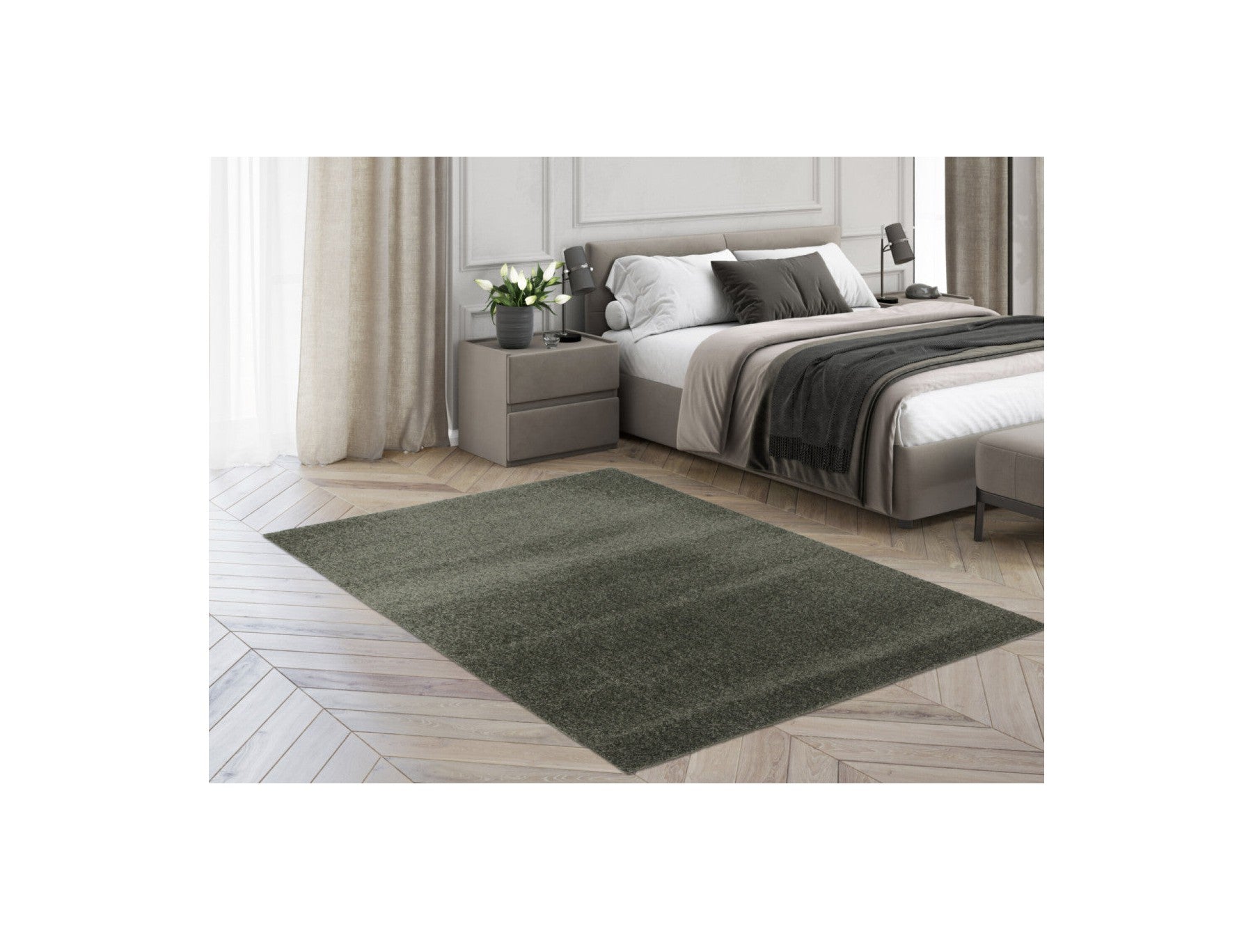 Mireille - Tapis Poils Ras - Vert