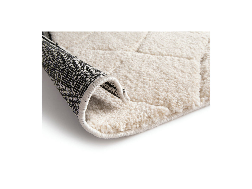 Tapis Poils Ras - Romain - Motif Graphique - Beige