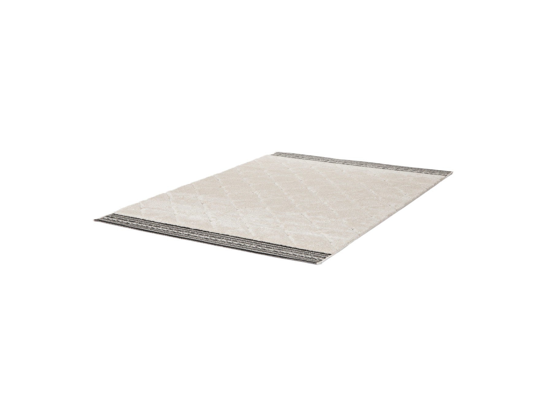 Tapis Poils Ras - Romain - Motif Graphique - Beige