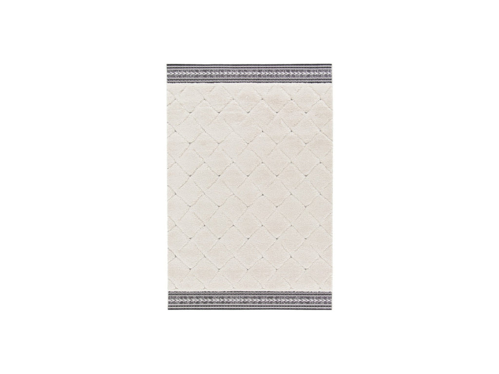 Tapis Poils Ras - Romain - Motif Graphique - Beige