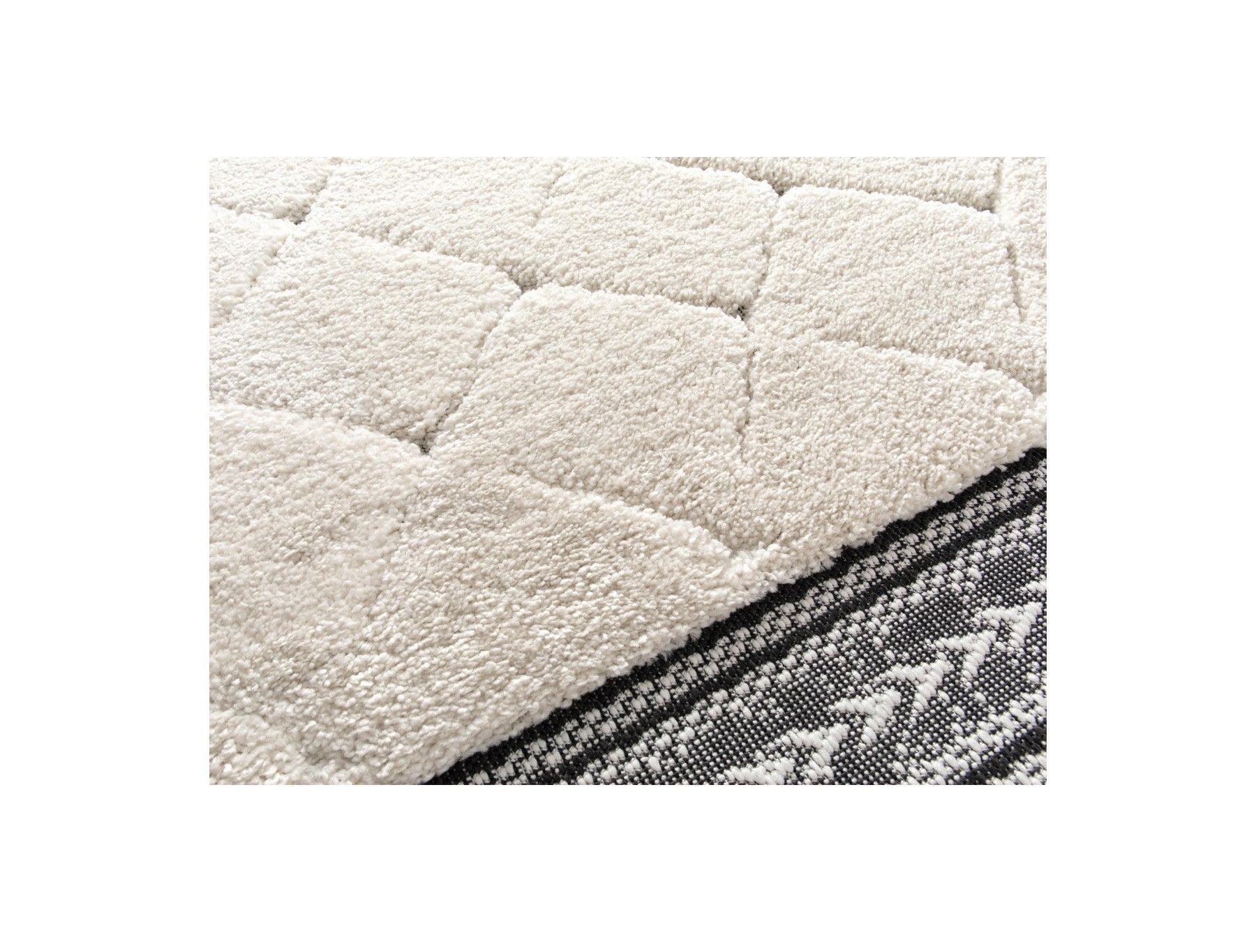 Tapis Poils Ras - Romain - Motif Graphique - Beige