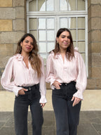 Blouse Brune Doux Rose