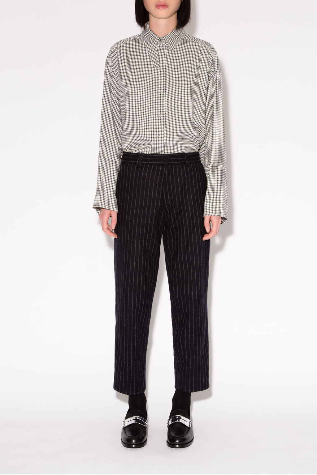 JANET SAVILE ROW STRIPES TROUSERS