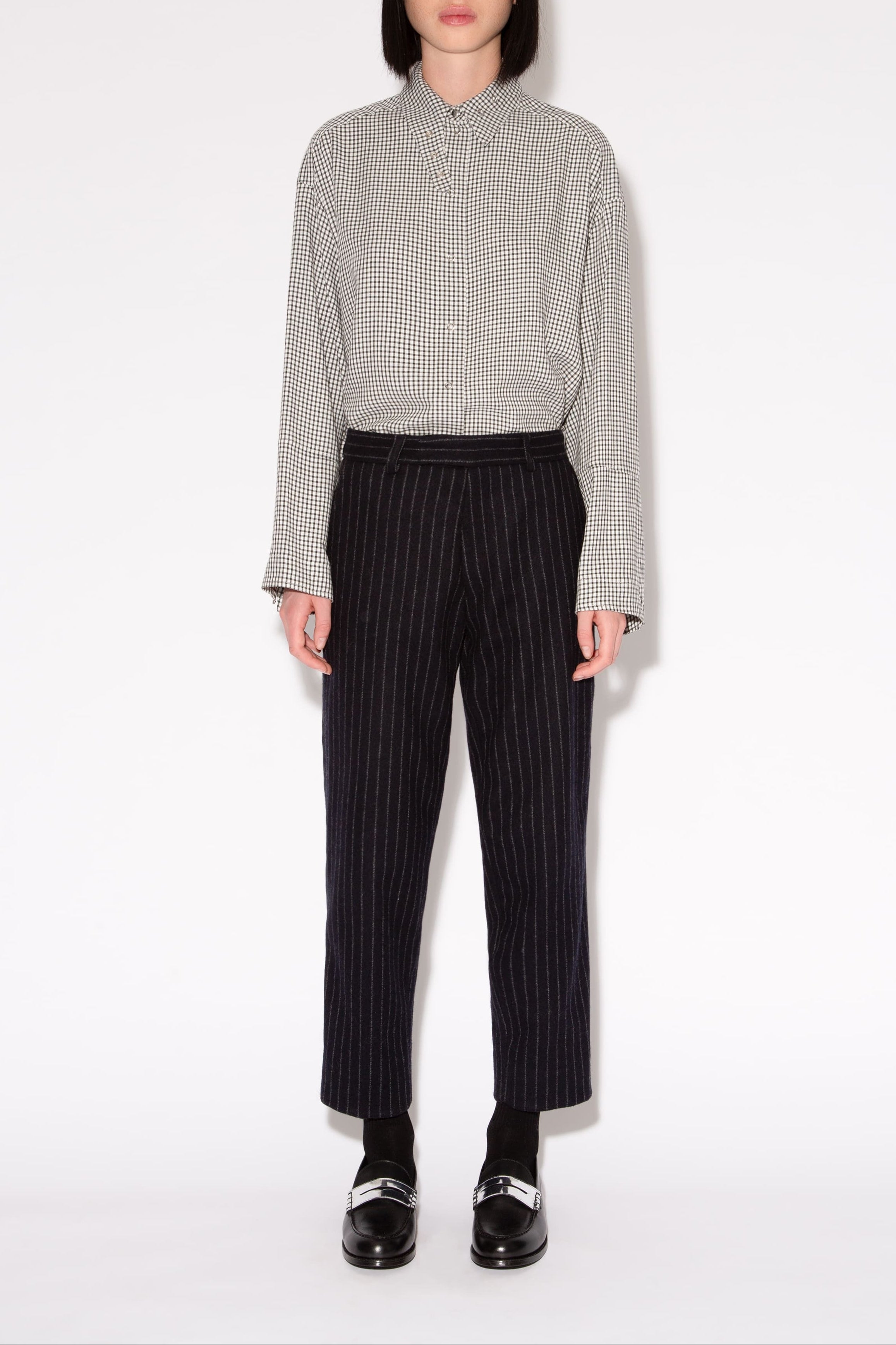 JANET SAVILE ROW STRIPES TROUSERS
