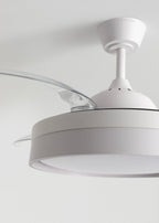 Wind Clear Edge - 40W Quiet Ceiling Fan with Retractable Blades and LED Light - White