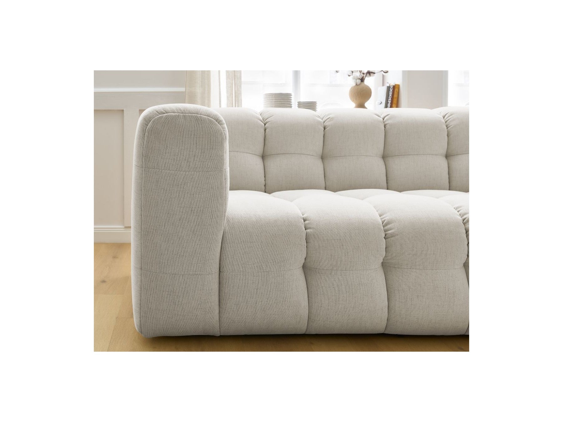 Cloud - Canapé D'Angle Fixe - Tissu Lisse - Angle Droit