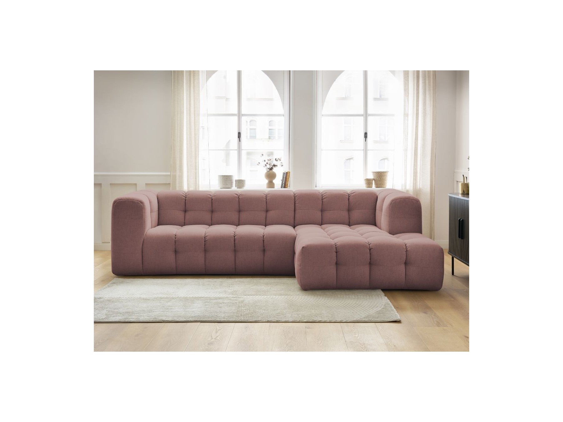 Cloud - Canapé D'Angle Fixe - Tissu Lisse - Angle Droit