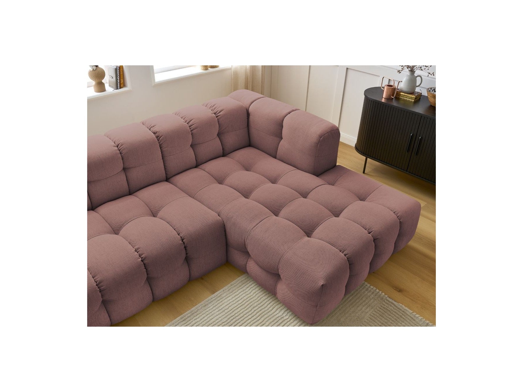 Cloud - Canapé D'Angle Fixe - Tissu Lisse - Angle Droit