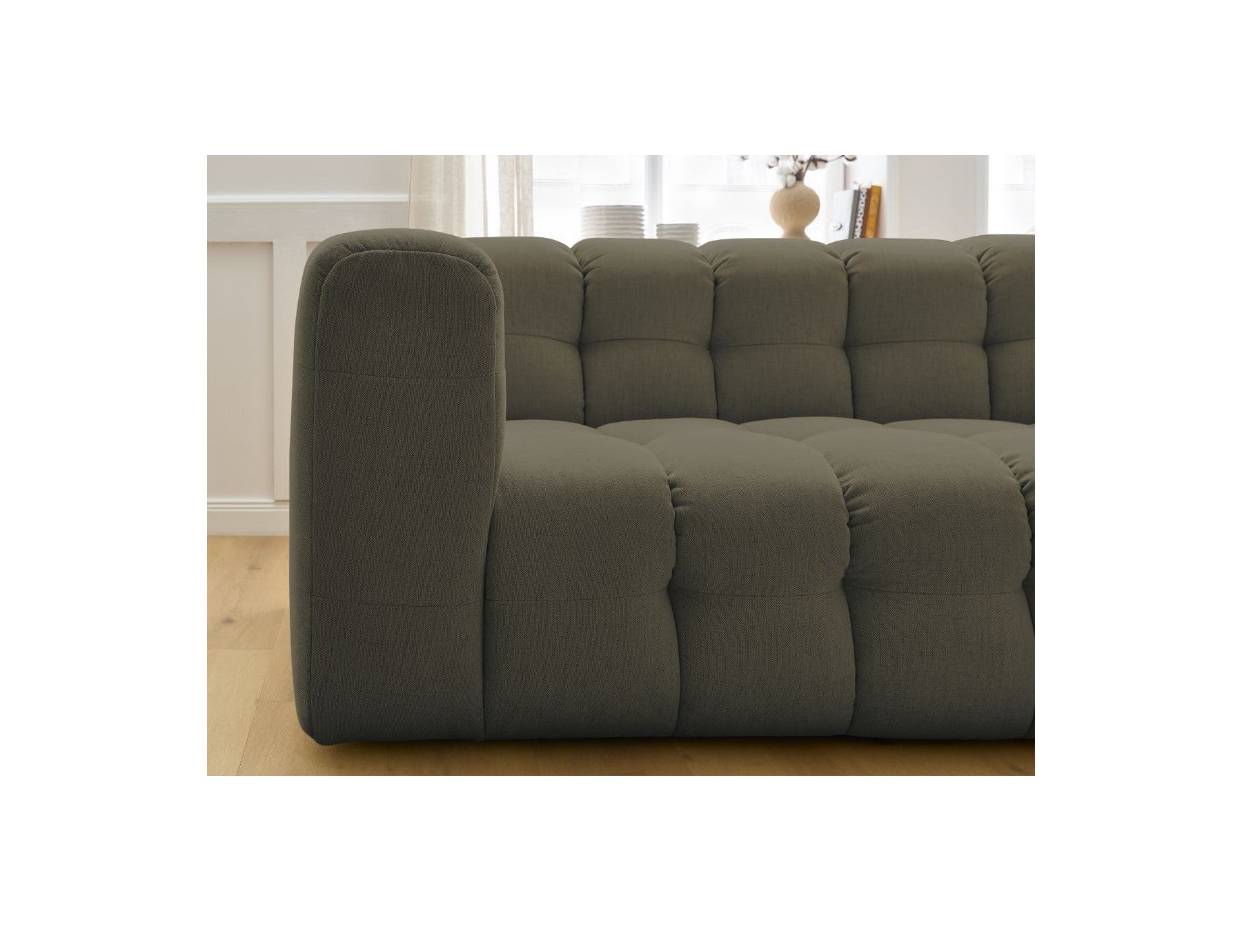Cloud - Canapé D'Angle Fixe - Tissu Lisse - Angle Droit