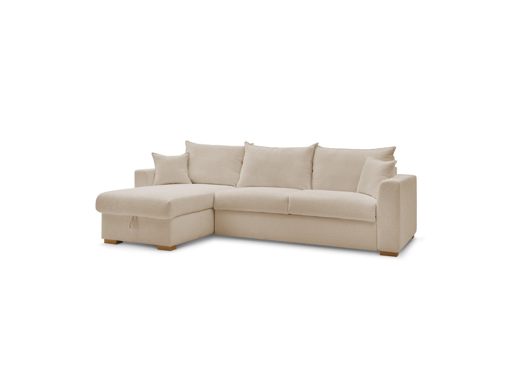 Augustin - Sofá esquinero reversible convertible con apertura exprés - Tejido bouclé
