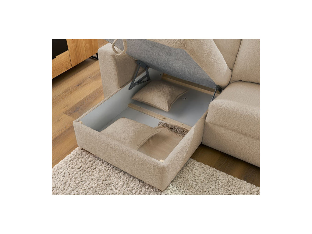 Augustin - Sofá esquinero reversible convertible con apertura exprés - Tejido bouclé