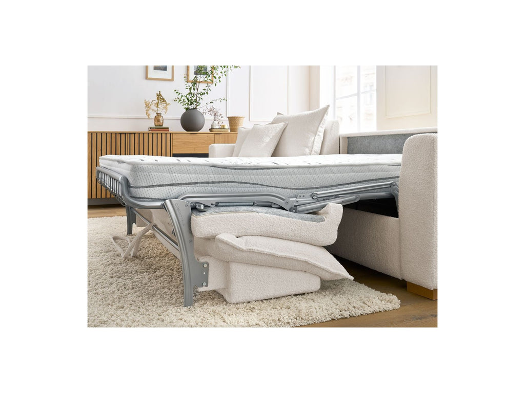 Augustin - Sofá esquinero reversible convertible con apertura exprés - Tejido bouclé