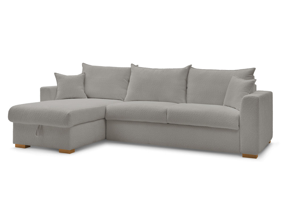 Augustin - Sofá esquinero reversible convertible con apertura exprés - Tejido bouclé