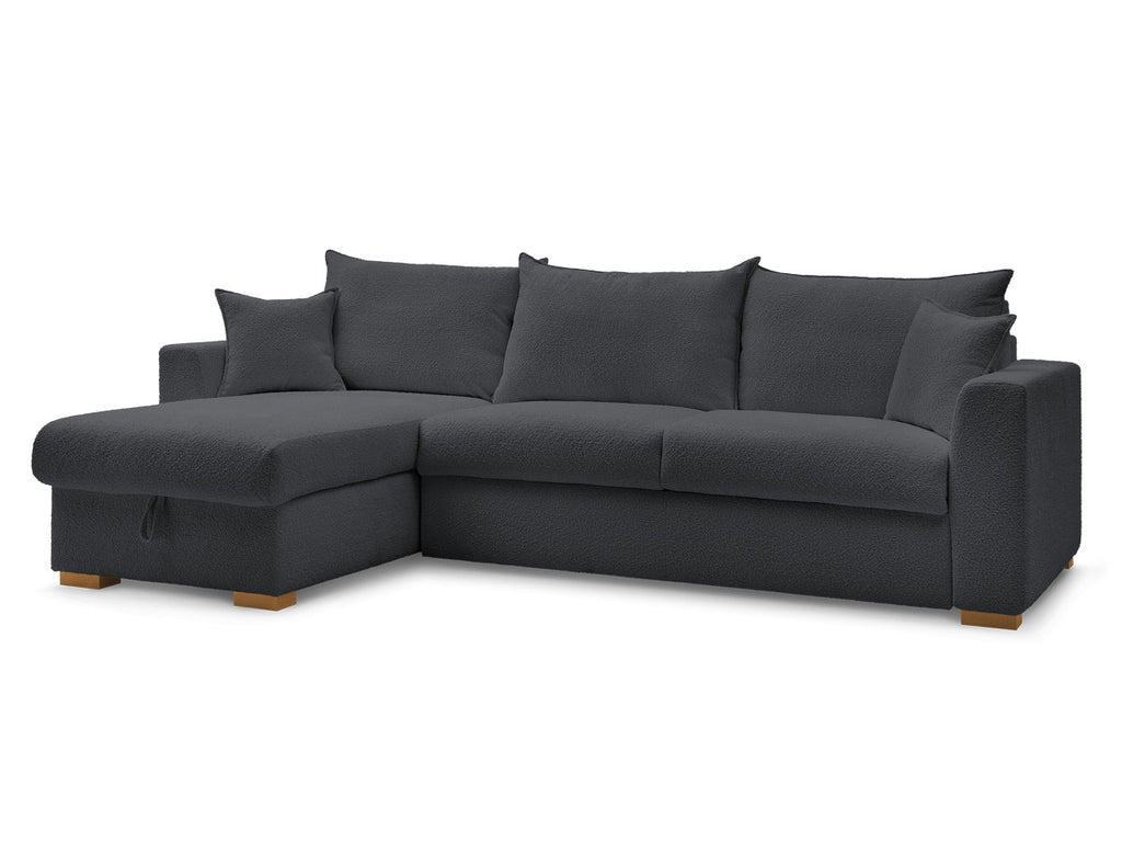 Augustin - Sofá esquinero reversible convertible con apertura exprés - Tejido bouclé