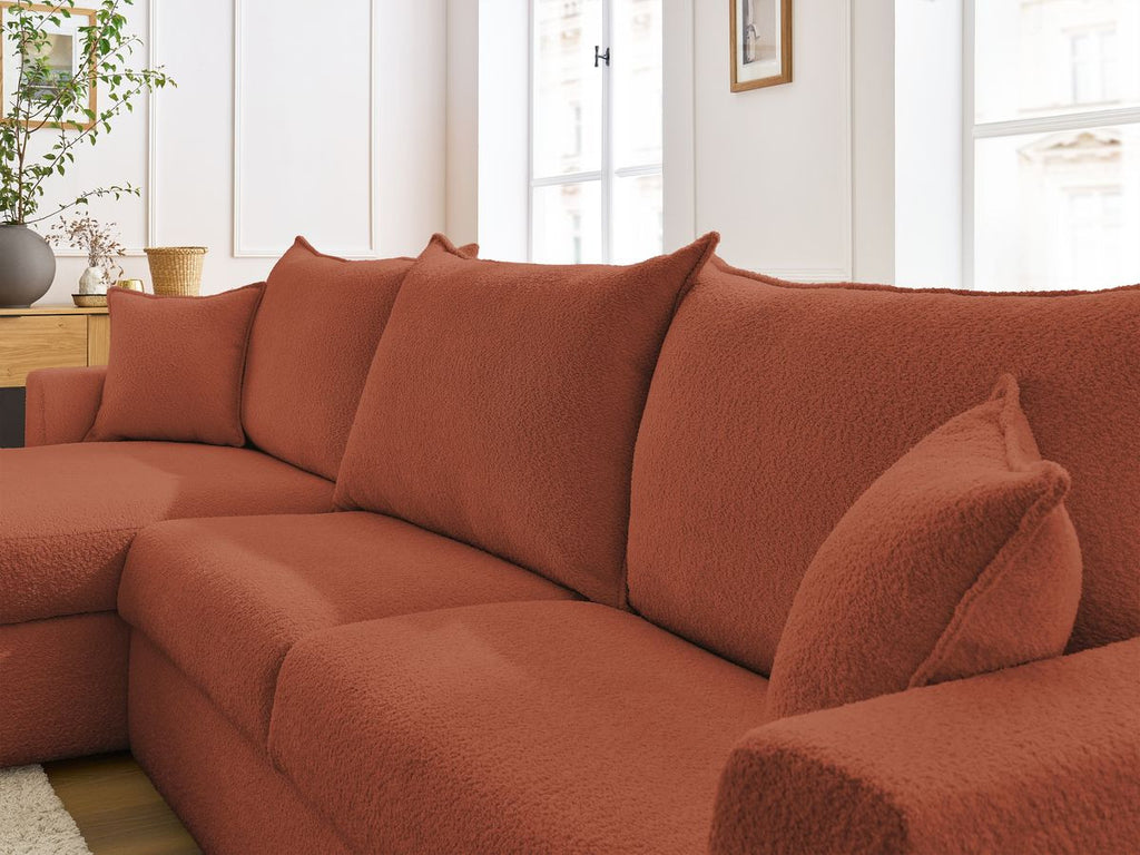 Augustin - Sofá esquinero reversible convertible con apertura exprés - Tejido bouclé
