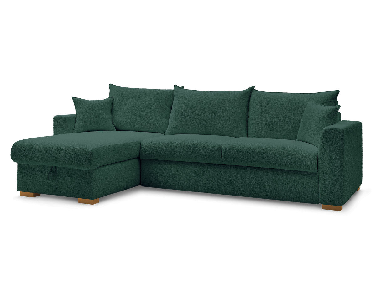 Augustin - Sofá esquinero reversible convertible con apertura exprés - Tejido bouclé