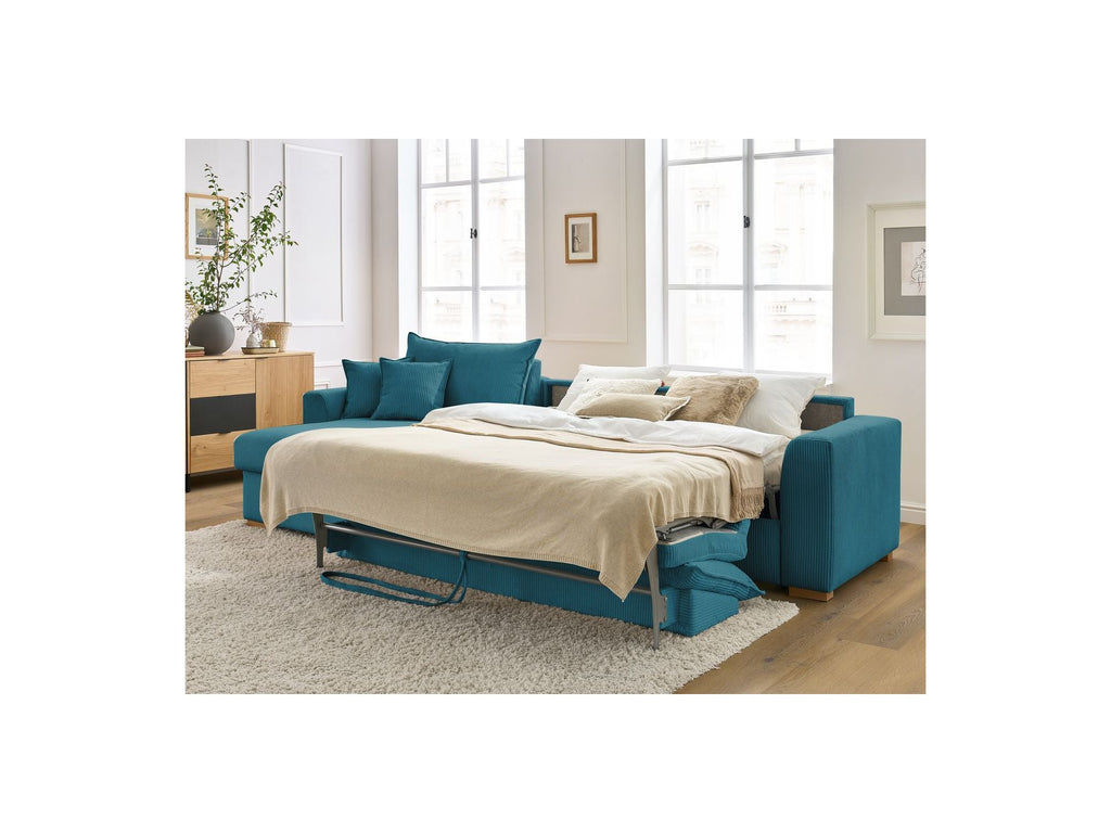Augustin - Sofá esquinero reversible convertible con apertura exprés - Tejido bouclé