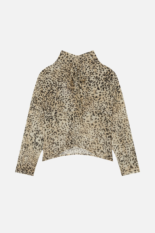 CREAM CHLOE ANIMAL BLOUSE