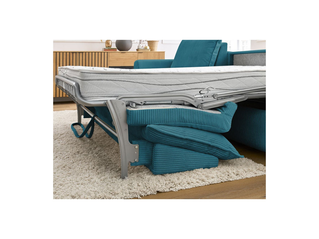 Augustin - Sofá esquinero reversible convertible con apertura exprés - Tejido bouclé