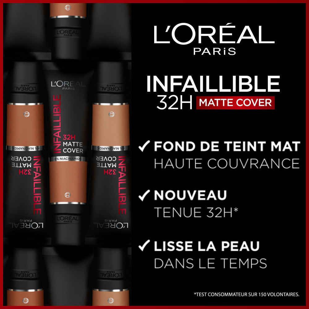 Base de maquillaje Infallible 32H Matte Cover 350 tono dorado