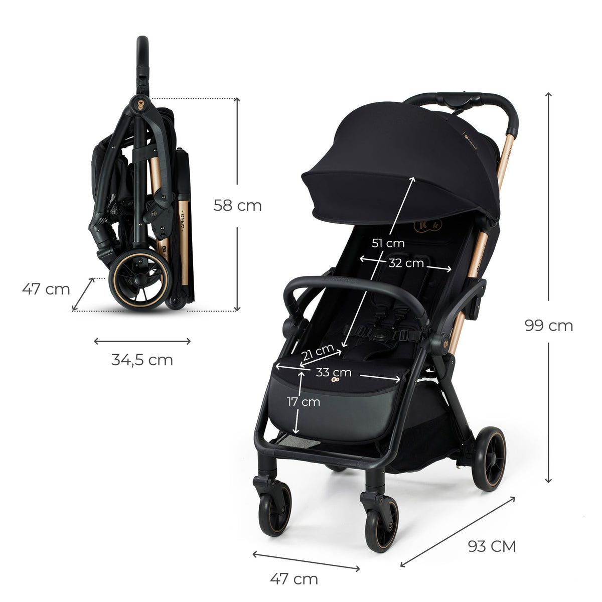 Silla de paseo Apino Negro