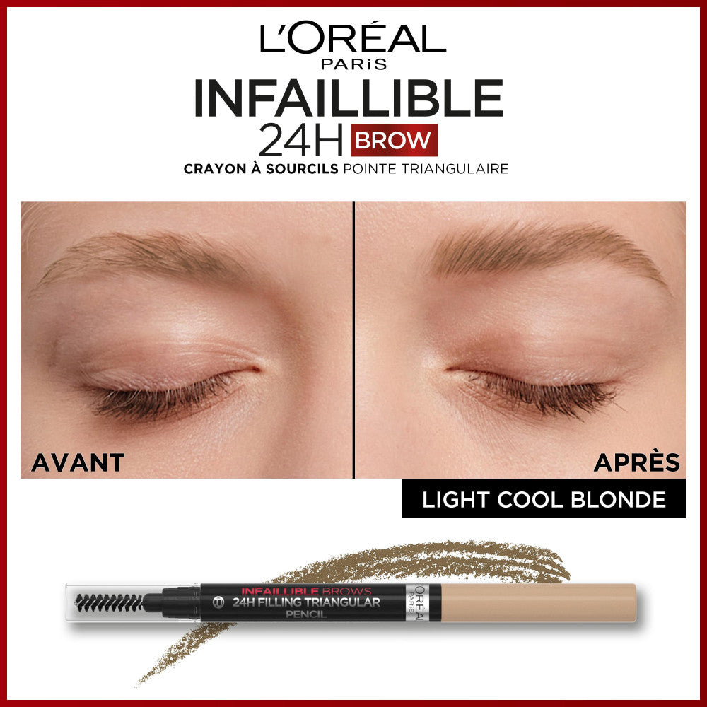 Infallible 24H Brow Eyebrow Pencil Triangular Tip 8 Light Cool Blonde