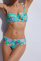 Audrey Bikini Top - Flower Aqua