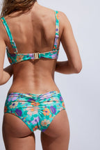 Audrey Bikini Top - Flower Aqua