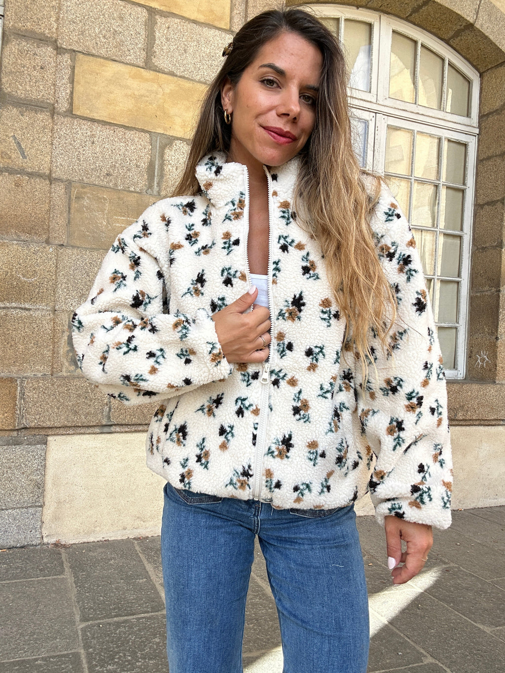 Eva floral teddy jacket