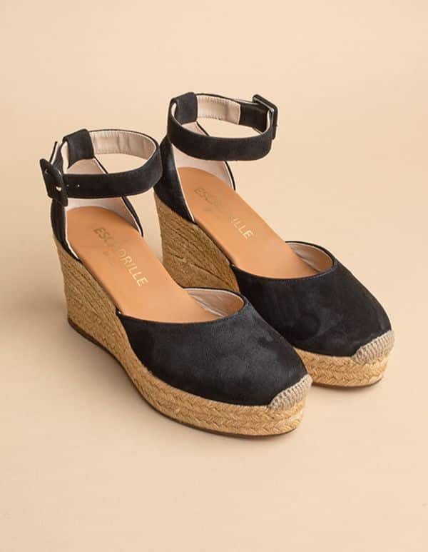 Alpargatas Novia Dolce Vita - Piel Ante Negro - Mujer
