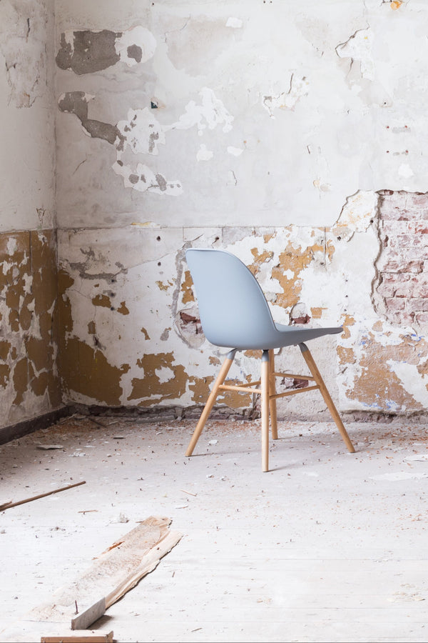 Albert Kuip - Set of 2 Dining Chairs - Polypropylene Plastic - Light Grey