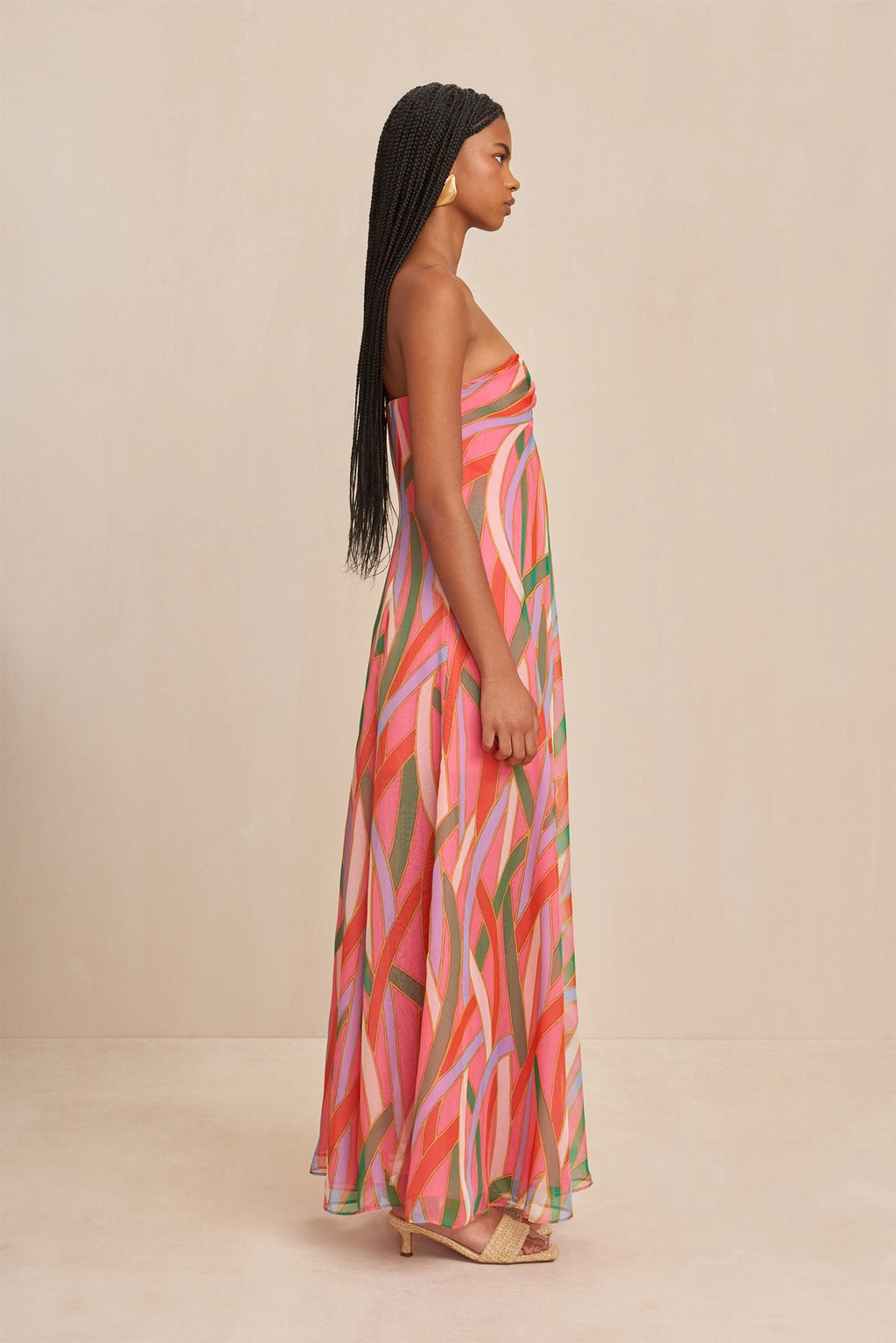 Misa Dress - Vintage Stripe Print