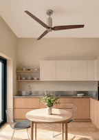 Wind Forma - 45W Quiet Ceiling Fan with Optional Ambient Light - Nickel/Dark Wood Effect