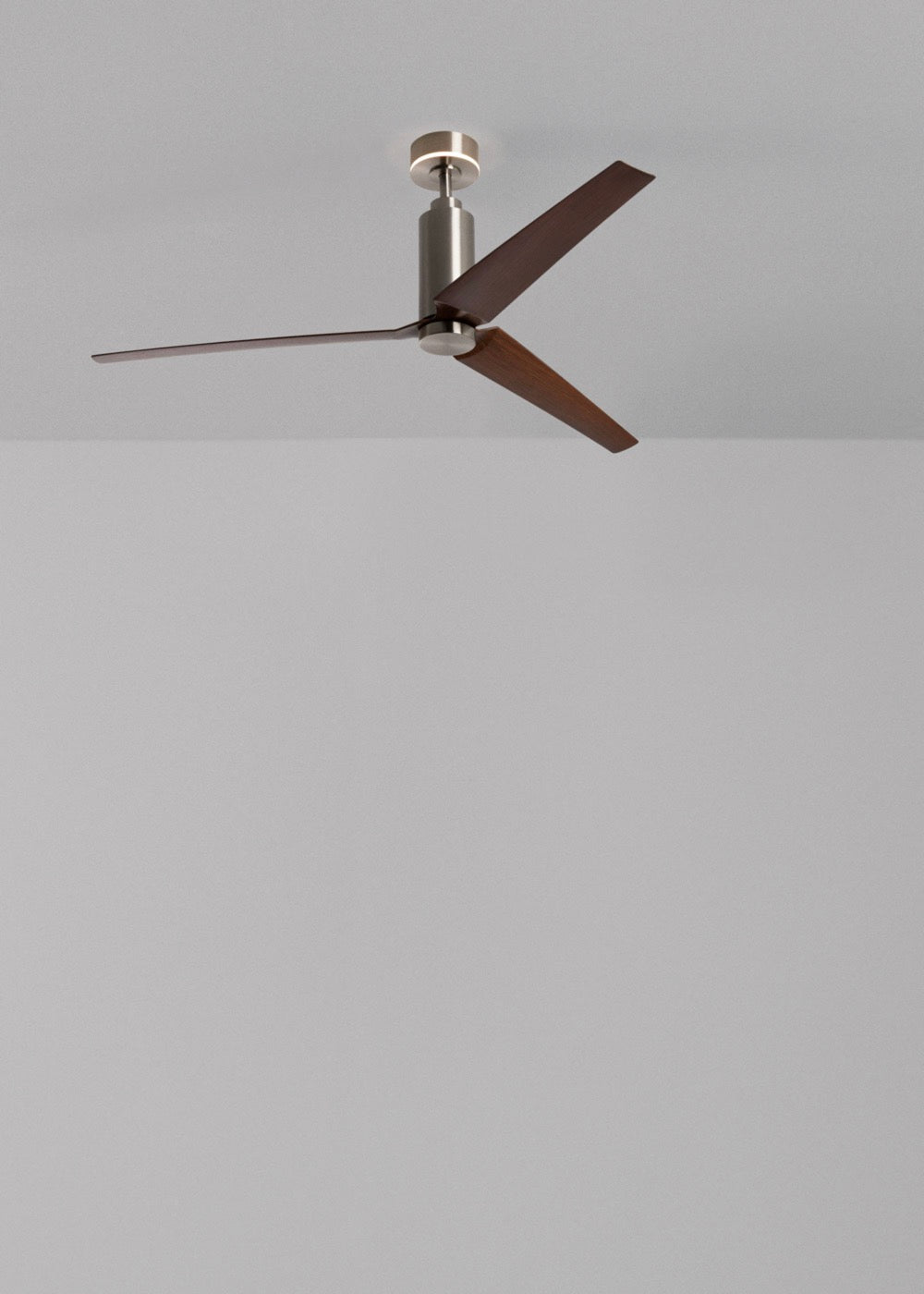 Wind Forma - 45W Quiet Ceiling Fan with Optional Ambient Light - Nickel/Dark Wood Effect